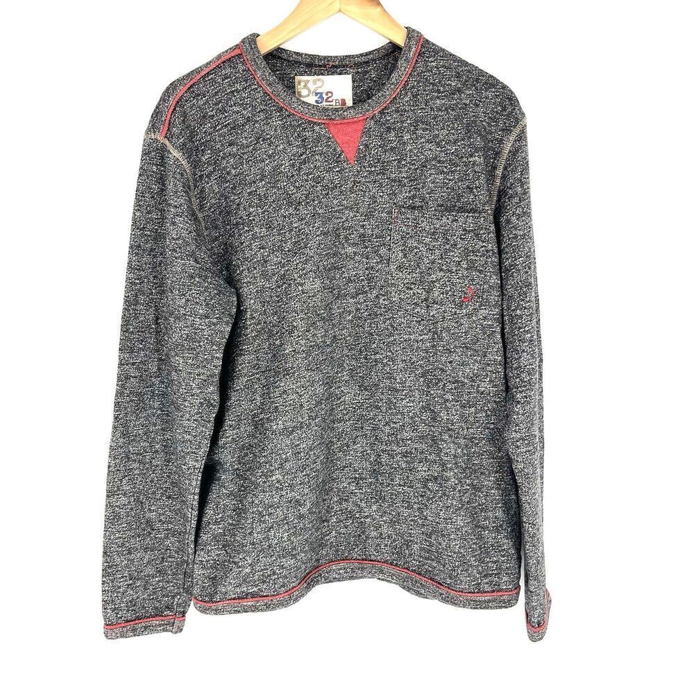 32 Bar Blues Sweatshirt Size Medium Mens Gray French Terry Pullover Crewneck